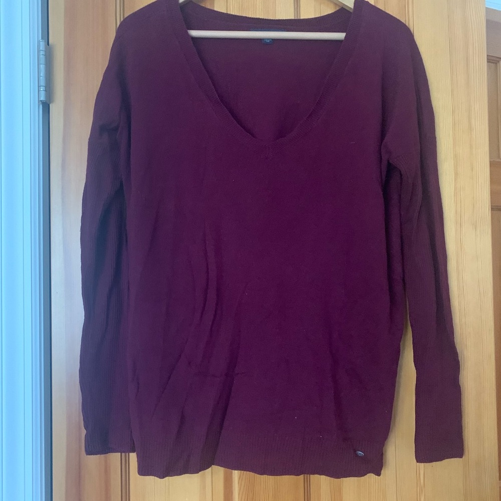 Burgundy v neck sweater